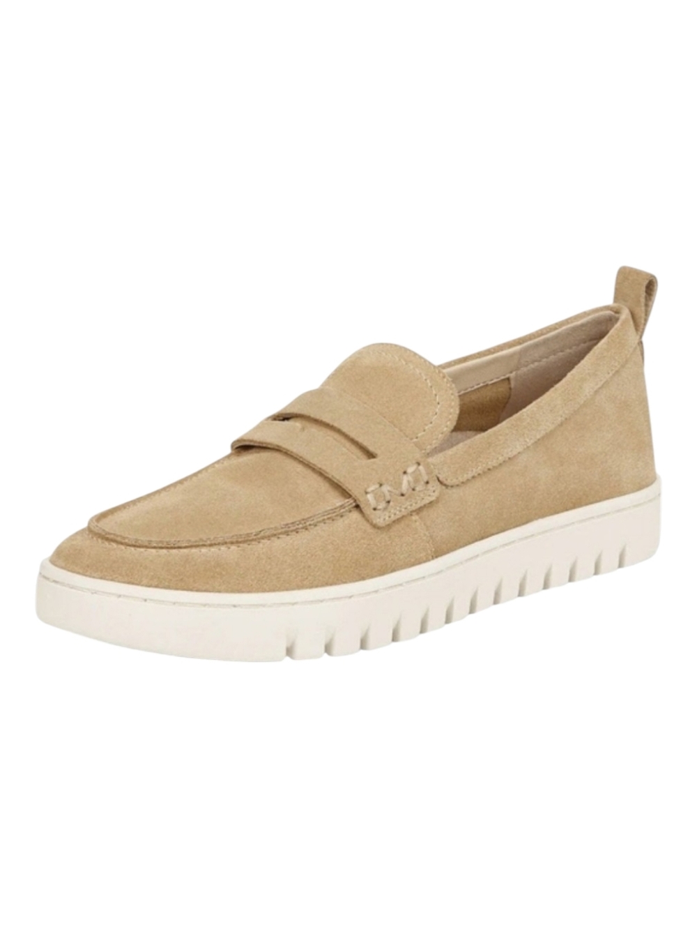 Vionic Genuine Suede Orthotic "Sand" Chunky Outsole Loafers Size 8 Comfort
